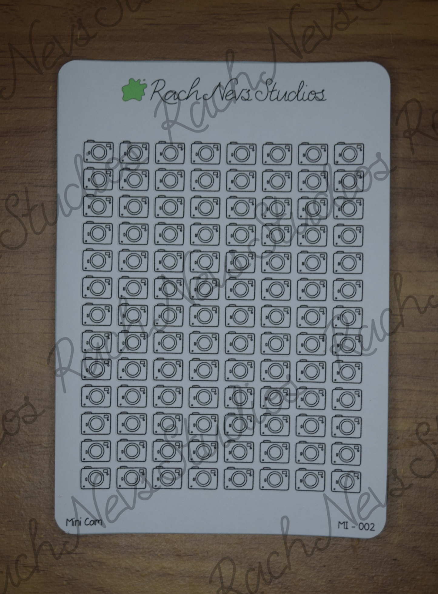Camera Mini Icons A6 Matte Paper Sticker Sheet