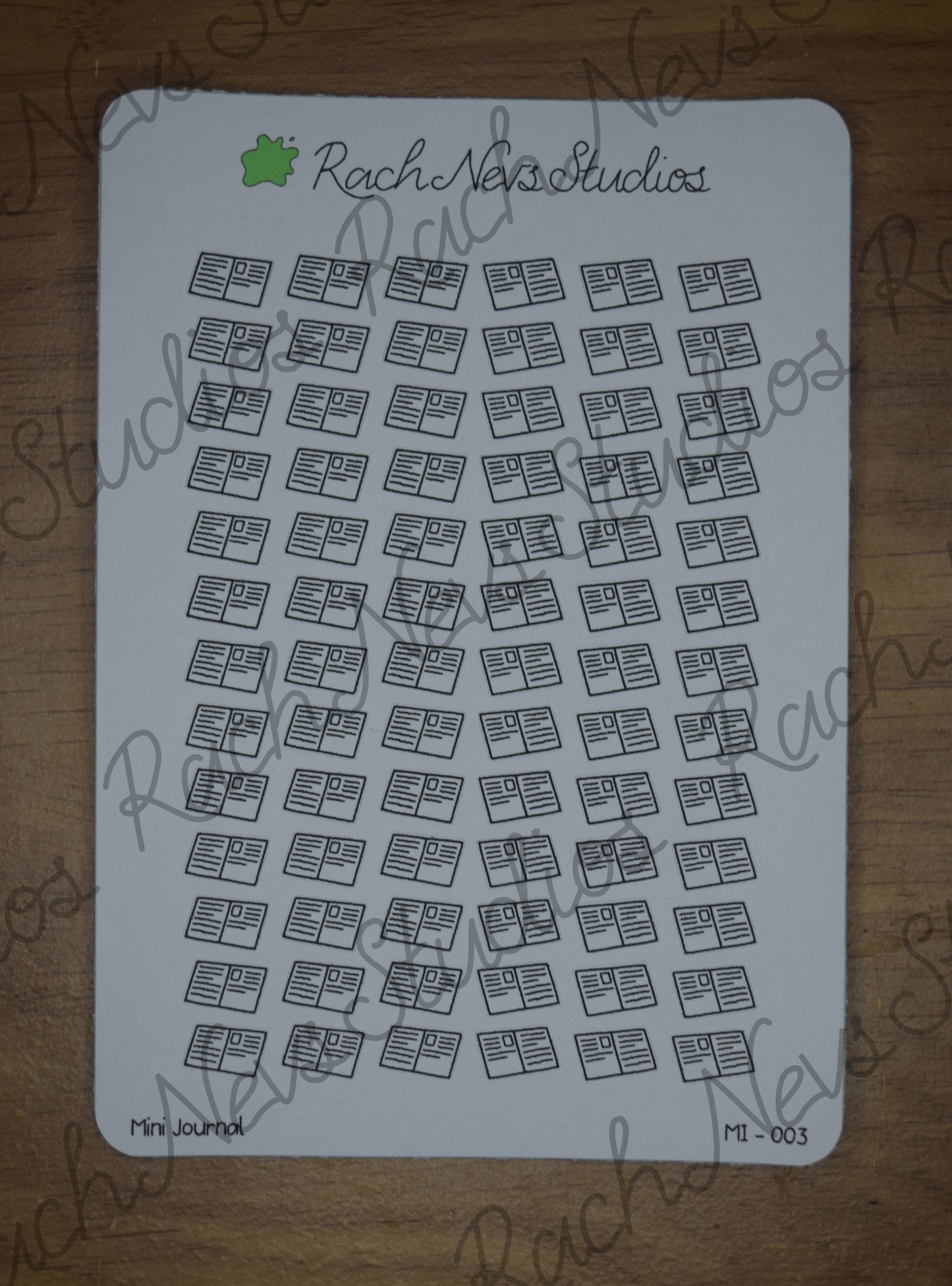 Journal/Book Mini Icon A6 Matte Paper Sticker Sheet
