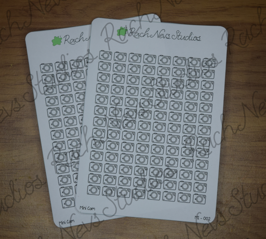 Camera Mini Icons A6 Matte Paper Sticker Sheet