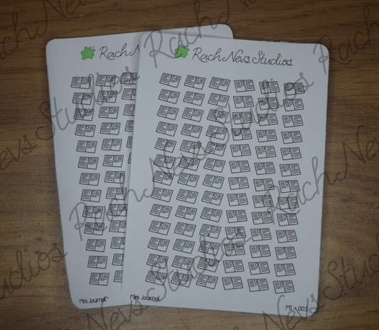 Journal/Book Mini Icon A6 Matte Paper Sticker Sheet