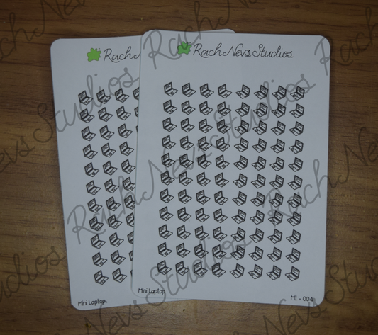 Laptop Mini Icons A6 Matte Paper Sticker Sheet