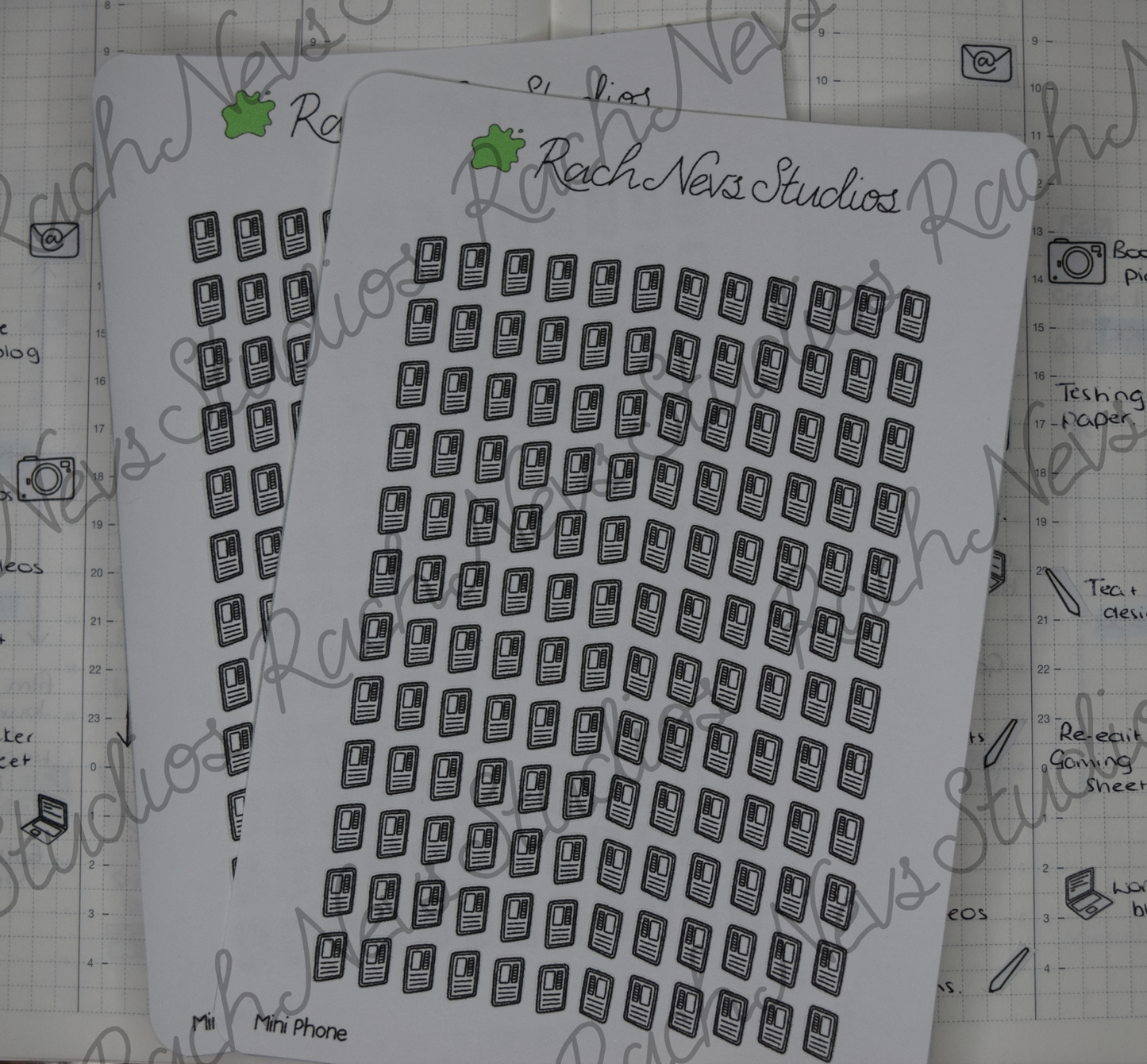 Phone Mini Icons A6 Matte Paper Sticker Sheet