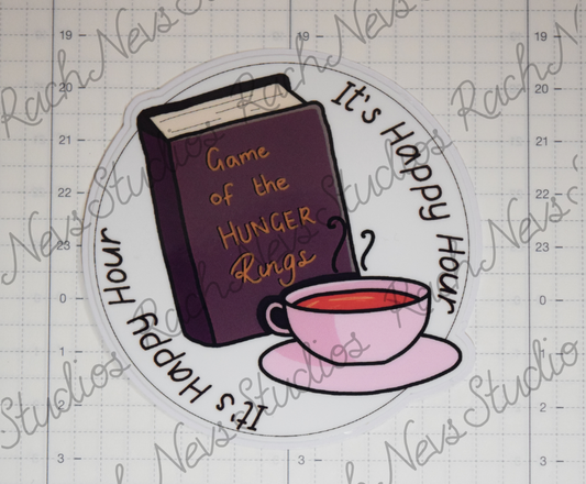 Happy Hour - Individual Easy Peel Vinyl Sticker Glossy and Holographic