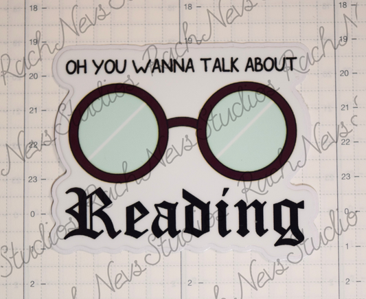 Talk About Reading - Individual Easy Peel Vinyl Sticker Glossy and Holographic