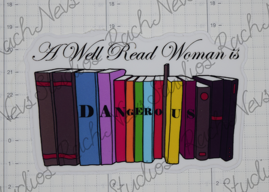 A Well Read Woman - Individual Easy Peel Vinyl Sticker Glossy and Holographic