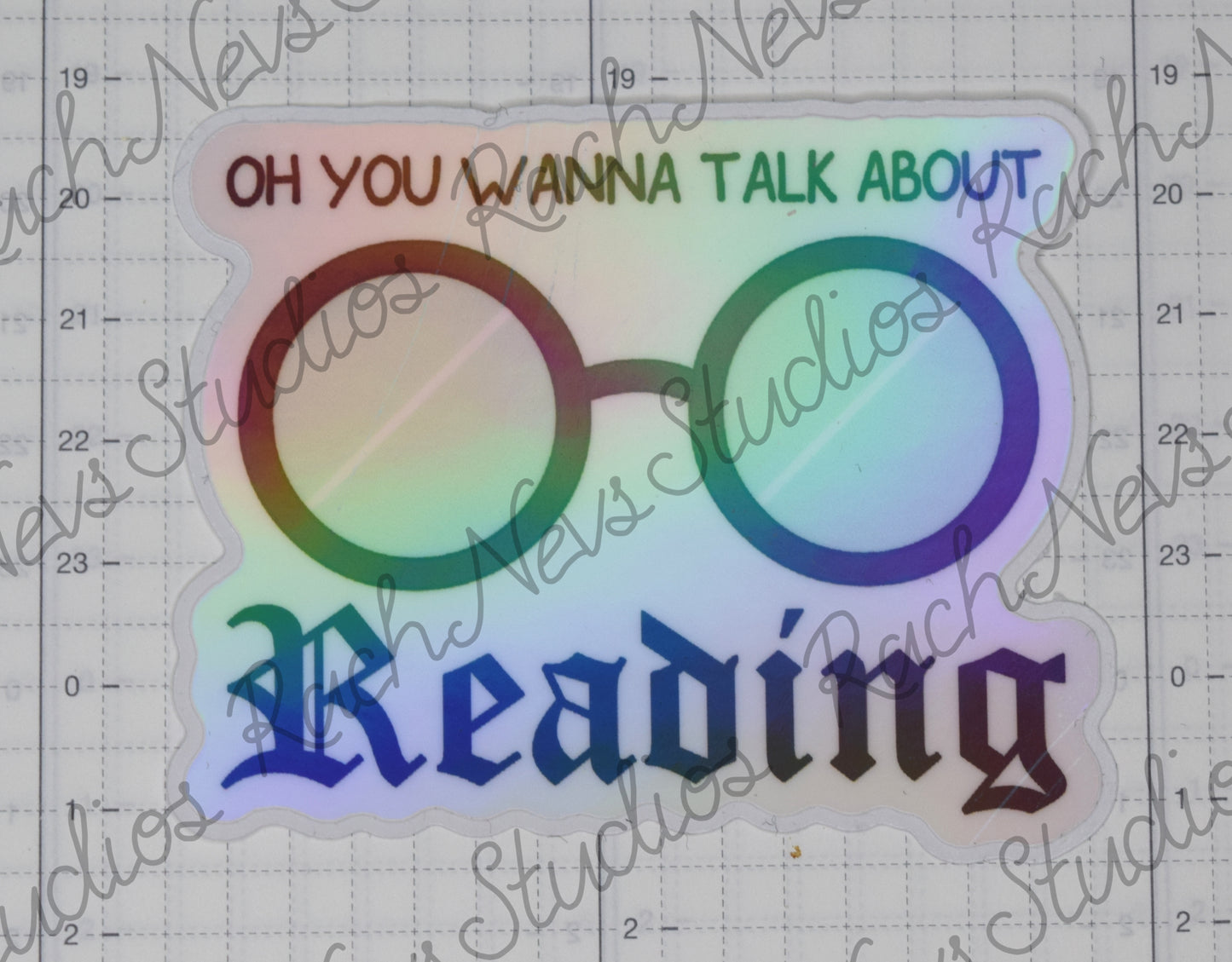 Talk About Reading - Individual Easy Peel Vinyl Sticker Glossy and Holographic