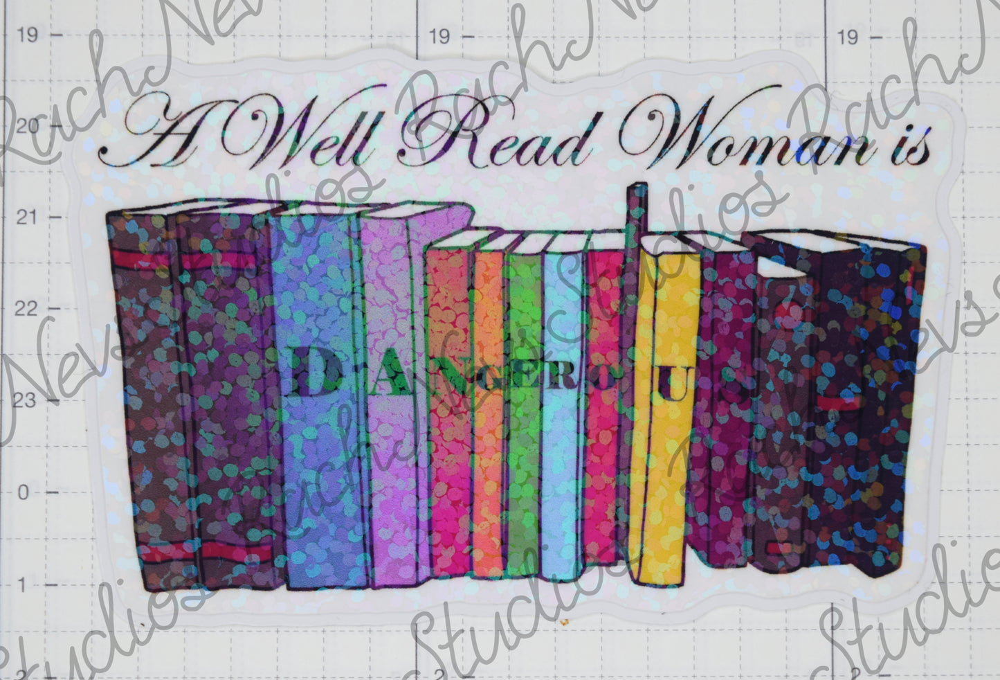 A Well Read Woman - Individual Easy Peel Vinyl Sticker Glossy and Holographic