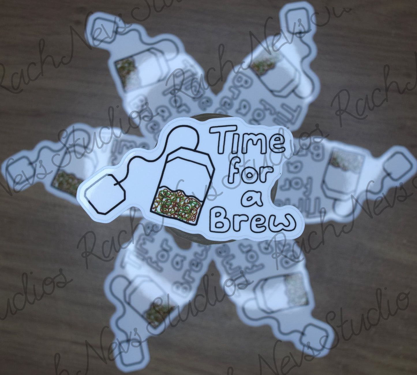Time for a Brew - Individual Easy Peel Vinyl Sticker Glossy and Holographic