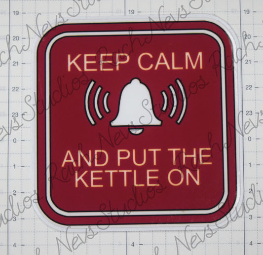 Keep Calm and Put the Kettle On - Individual Easy Peel Vinyl Sticker Glossy and Holographic