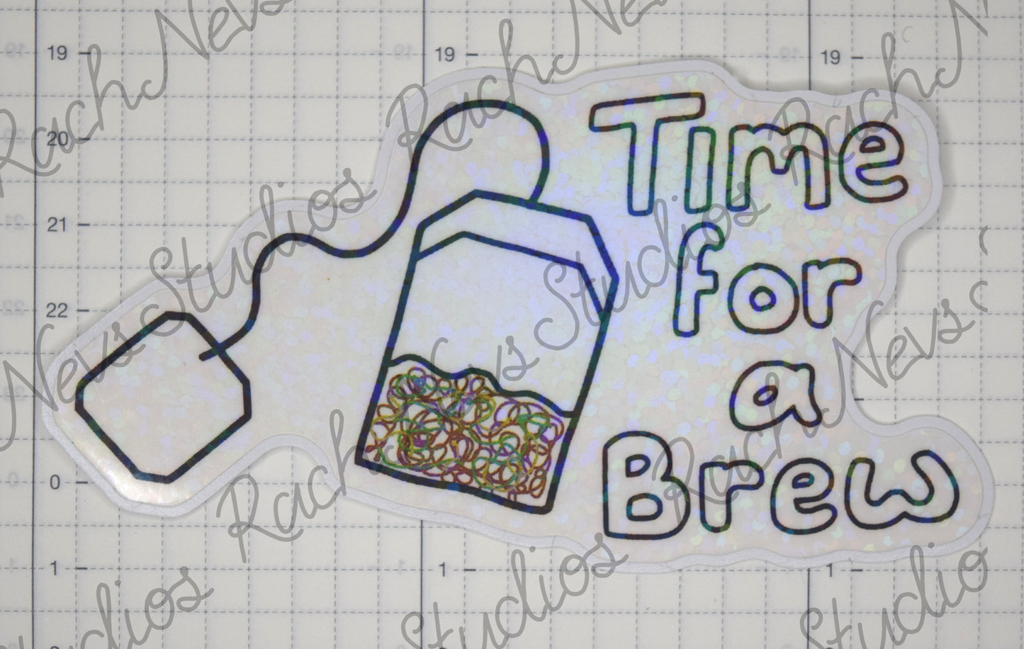 Time for a Brew - Individual Easy Peel Vinyl Sticker Glossy and Holographic