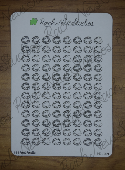 Paint Palette Mini Icons A6 Matte Sticker Sheet