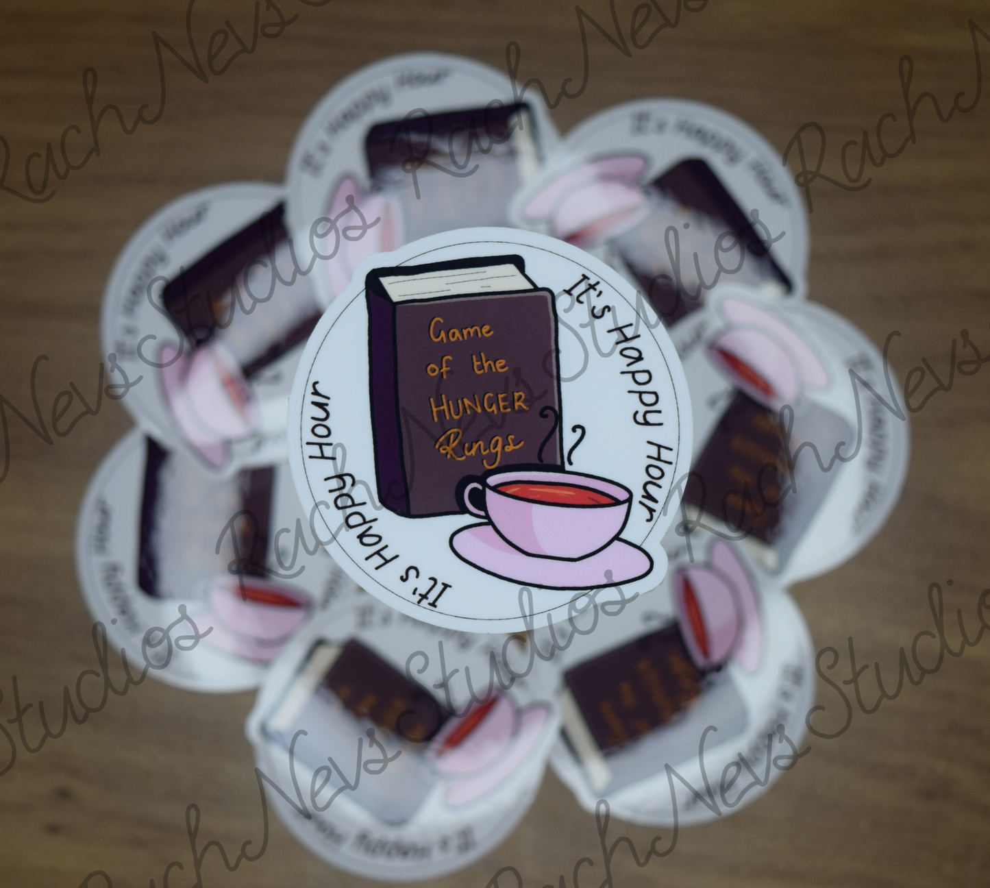Happy Hour - Individual Easy Peel Vinyl Sticker Glossy and Holographic
