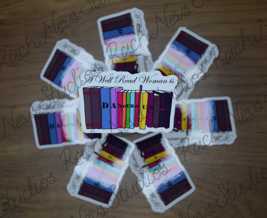 A Well Read Woman - Individual Easy Peel Vinyl Sticker Glossy and Holographic